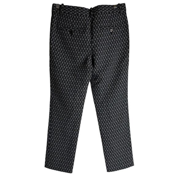 Theory Classic Slim Crop Geometric Jacquard Mid Rise Trouser Pants Size 4 - Picture 8 of 10